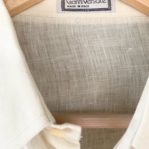 Gianni Versace Ivory Button Down Top - Picture 3 of 6